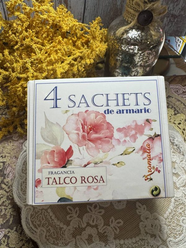 Saquitos Aromáticos para perfumar los Armarios.
Talco Rosa