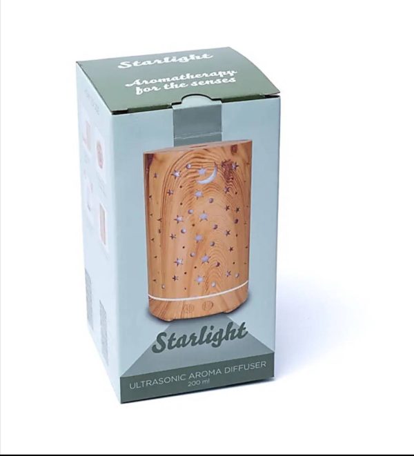 Difusor de aromas Starlight grabado en madera - Imagen 3