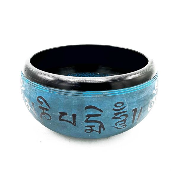 Cuenco de Polvo de Tierra - Mantra Azul Cinco Budas - 16cm - Imagen 3