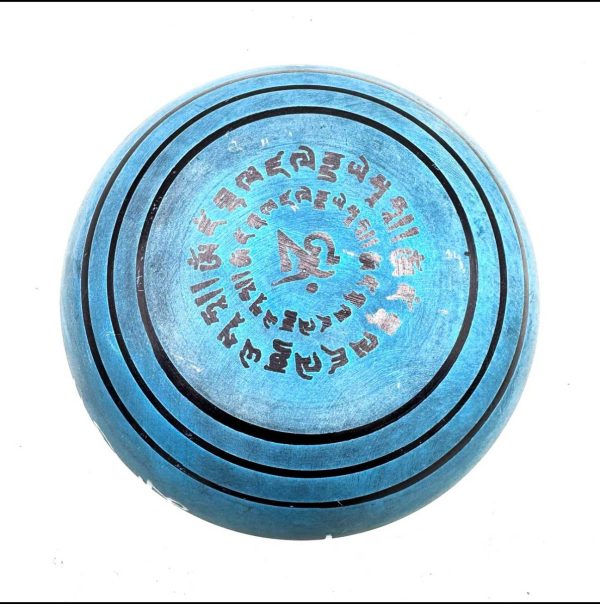 Cuenco de Polvo de Tierra - Mantra Azul Cinco Budas - 16cm - Imagen 2