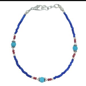 Pulsera Nepalés de Gemas Extra Finas - Ónix Azul