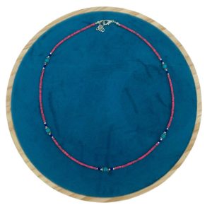Collar Nepalés de Gemas Extra Finas - Cuentas de Coral Rosa y Turquesa