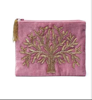 Bolsa de terciopelo rosa con cremallera y Árbol de la Vida
Vuelve a finales semana