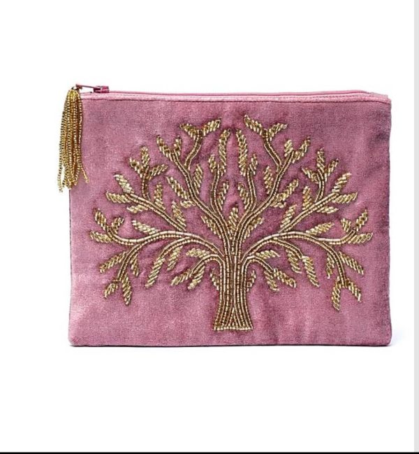 Bolsa de terciopelo rosa con cremallera y Árbol de la Vida
Vuelve a finales semana
