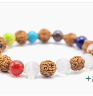 Pulsera Selenite E 7 Chackras/Rudraska 8 mm