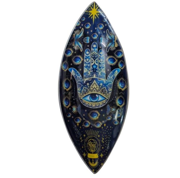 Porta incienso esmaltado - Aluminio - Hamsa Azul