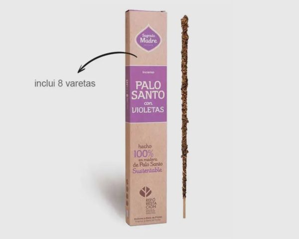 Incienso Palo Santo con violetas