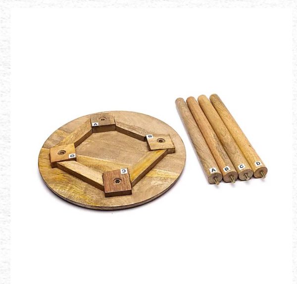 Mesita de madera de mango con Árbol de la Vida estampado - Imagen 2