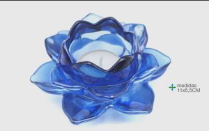 Porta velas vidrio azul