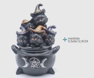Gato Wicca Resina 9,5 x 8 x 12, 8 cm preventa 6/11 dic