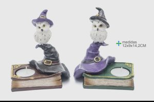 Portavelas Búho 12x9x14,2cm{2 Uds)Preventa