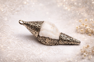 Colgante de concha ritual con metal blanco prevent 10/03/26