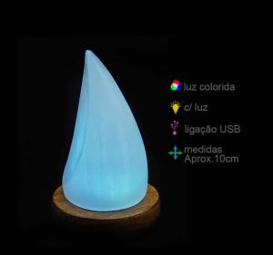 Vela de Selenita con base USB tipo C aproximadamente.10 cm PREVENTA 12/19 Ene