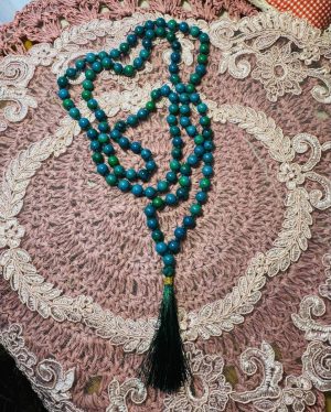 Japa Mala Azurita con Malaquita