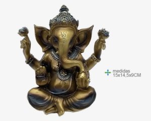 Ganesh de resina, 15 x 14,5 x 9 cm