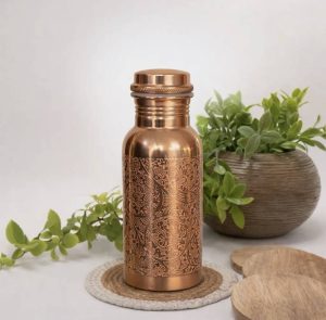 Pura botella de agua de cobre con motivo
floral = 500 ml (pesada prevent 9/16 Marz
