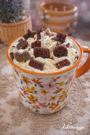 Taza vela chocolate con Nata Naranja