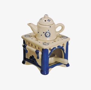 Lámpara de aroma de cerámica, estuta con jarra, 10 cm de ancho x 10 cm de fondo x 15
cm de alto. Prevent