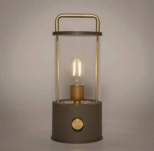 Linterna IP44 Blanco Cálido Regulable, LED incluido 80cm Cable USB de plástico, Taupe Mate (A/Al/P) 11x25x11cm