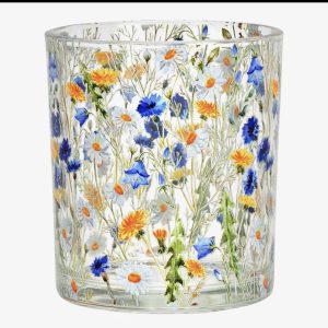 Vaso/porta velas flores silvestre