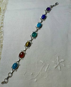 Pulsera piedras colores 925 plata  c